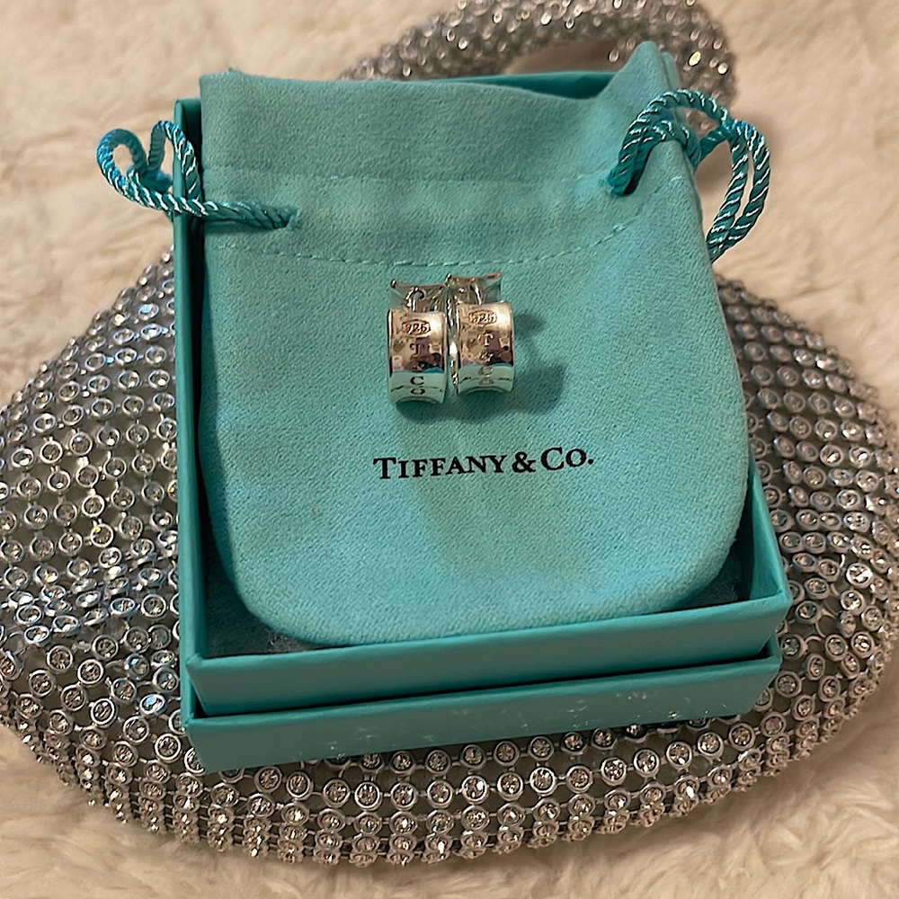 Tiffany &Co. 1837 Silver Mini Huggie Earrings